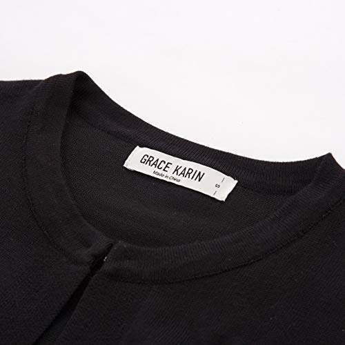 GRACE KARIN Women's 3/4 Sleeve Open Front Knit Cropped Bolero Shrug Cardigan Sweater - Image 6