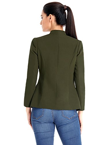 GRAPENT Women's Business Casual Buttons Pockets Open Front Blazer Suit Cardigan - Image 3