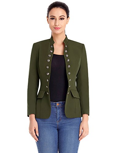 GRAPENT Women's Business Casual Buttons Pockets Open Front Blazer Suit Cardigan - Image 4