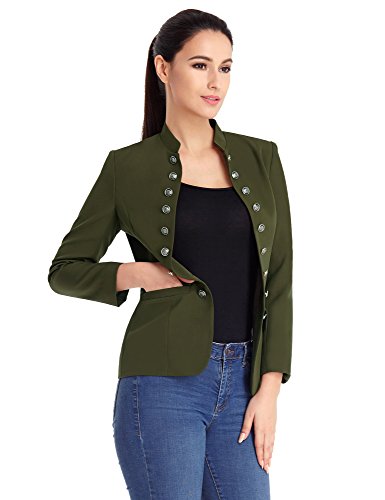 GRAPENT Women's Business Casual Buttons Pockets Open Front Blazer Suit Cardigan - Image 5