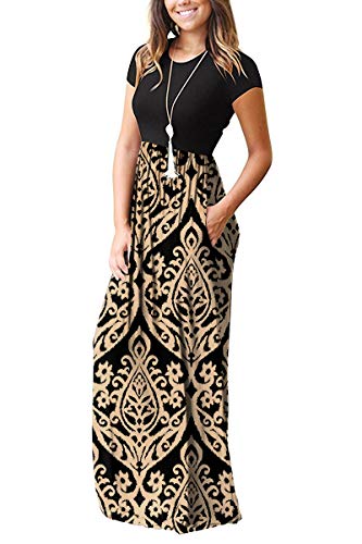 GRECERELLE Women's Short Sleeve Maxi Dresses Casual Long Dresses with Pockets - Image 3