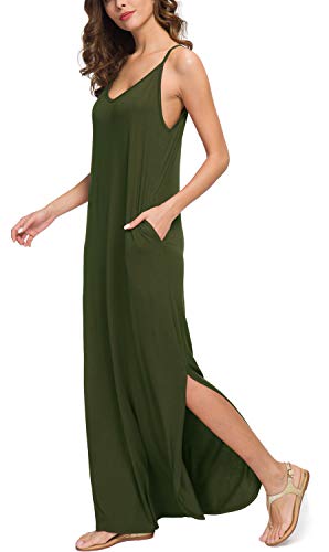 GRECERELLE Women's Summer Casual Loose Dress Beach Cover Up Long Cami Maxi Dresses with Pocket - Image 3