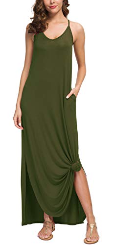 GRECERELLE Women's Summer Casual Loose Dress Beach Cover Up Long Cami Maxi Dresses with Pocket - Image 4