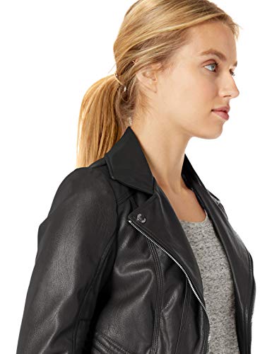 GUESS Women's Faux Leather Hooded Moto Jacket - Image 6