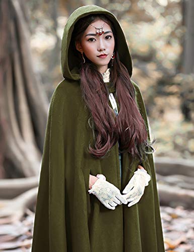 Gihuo Women's Wool Blend Hooded Cape Poncho Maxi Cloak Coat - Image 3