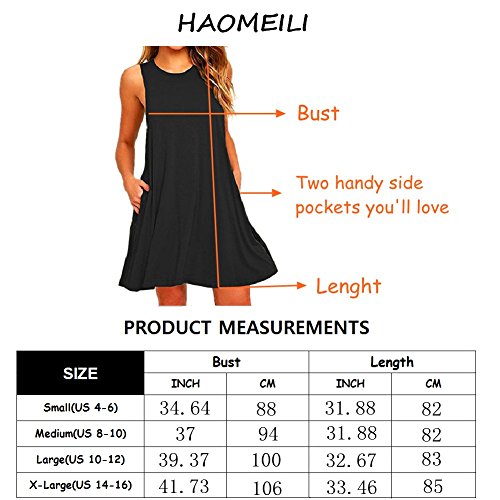 HAOMEILI Women's Summer Casual Swing T-Shirt Dresses Beach Cover up with Pockets - Image 4