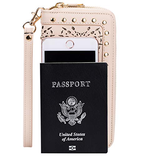 Heaye Unicorn Wallet Hollow Floral Wristlet Zip Around Pouch with Perforated Stud - Image 3