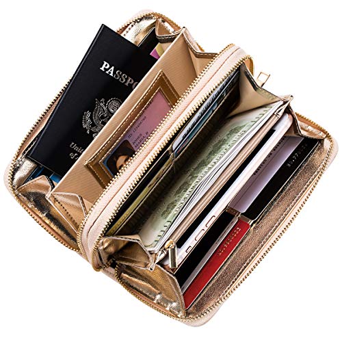 Heaye Unicorn Wallet Hollow Floral Wristlet Zip Around Pouch with Perforated Stud - Image 7