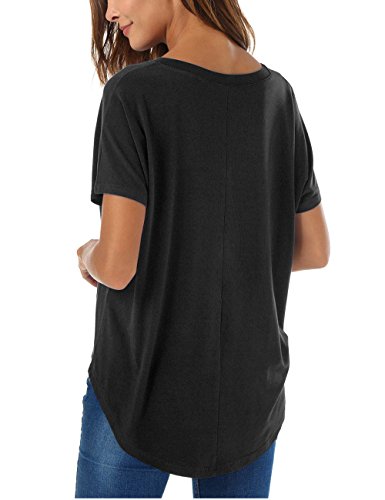 Herou Casual Summer Short Sleeve High Low Loose T Shirt Basic Tees Tops for Women - Image 3