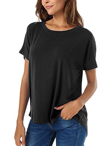 Herou Casual Summer Short Sleeve High Low Loose T Shirt Basic Tees Tops for Women - Image 2