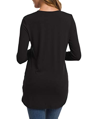 Herou Women's Casual Long Sleeve T Shirt Crewneck With Side Split Fall Pullover Loose Tunic Sweater Tops - Image 5