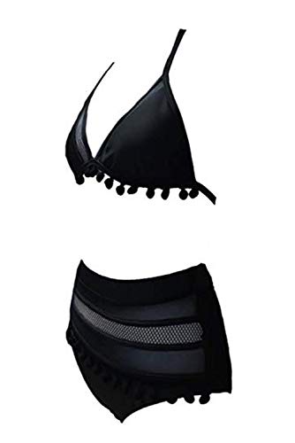 Heymiss Womens High Waisted Bikini Set Stripe Tassel Halter Two Pieces Swimsuits - Image 6