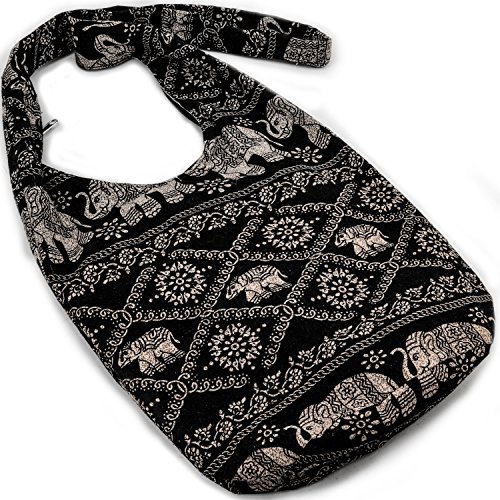 Hippie Crossbody Bag Thai Top Zip Hobo Sling Bag Handmade Hipster Messenger Bag - Image 3