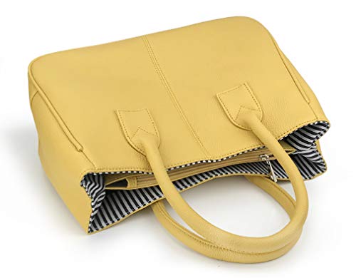 Hoxis Classical Office Lady Minimalist Pebbled Faux Leather Handbag Tote/Magnetic Snap Purse (Coffe) - Image 6