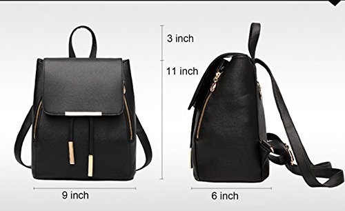 Huabor Women Fashion Backpack purse Ladies Shouder Bag Cute Girls Teen PU Leather Trave Bag (Beige) - Image 3