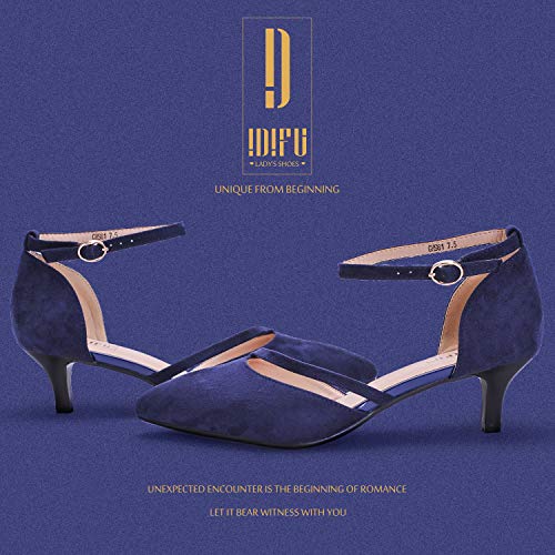 IDIFU Women IN2 Maxine Low Kitten Heels Dress Pumps Wedding Evening Formal Elegant Closed Toe Shoes for Women Bride - Image 3