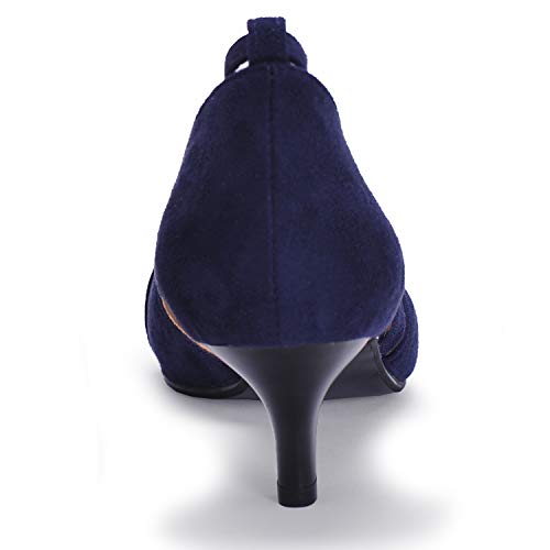 IDIFU Women IN2 Maxine Low Kitten Heels Dress Pumps Wedding Evening Formal Elegant Closed Toe Shoes for Women Bride - Image 5