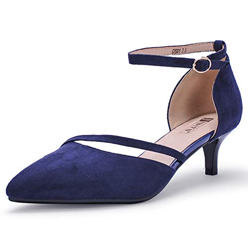 IDIFU Women IN2 Maxine Low Kitten Heels Dress Pumps Wedding Evening Formal Elegant Closed Toe Shoes for Women Bride