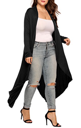 IN'VOLAND Women's Plus Size Cardigan Long Sleeve Open Front Drape Cardigans Lightweight Long Duster(L-5XL) - Image 4