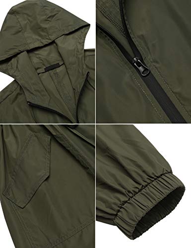 IN'VOLAND Women's Rain Jacket Plus Size Long Raincoat Lightweight Hooded Windbreaker Waterproof Jackets with Pockets - Image 7