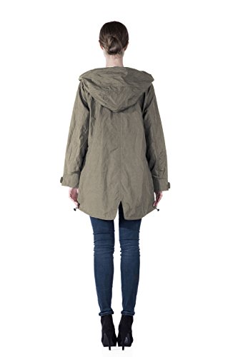 Infron IN FRONT Women Plus Size Elegant Hooded Single-Breasted Anorak Coat - Image 3