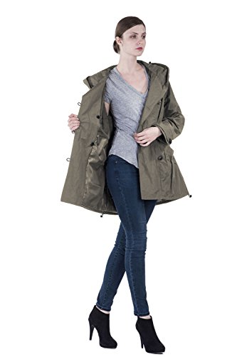 Infron IN FRONT Women Plus Size Elegant Hooded Single-Breasted Anorak Coat - Image 5
