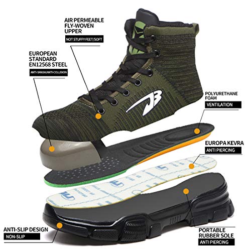 JACKSHIBO Men Women Steel Toe Work Shoes Indestructible Safety Shoes Winter Industrial Construction Slip Resistant Shoe - Image 5
