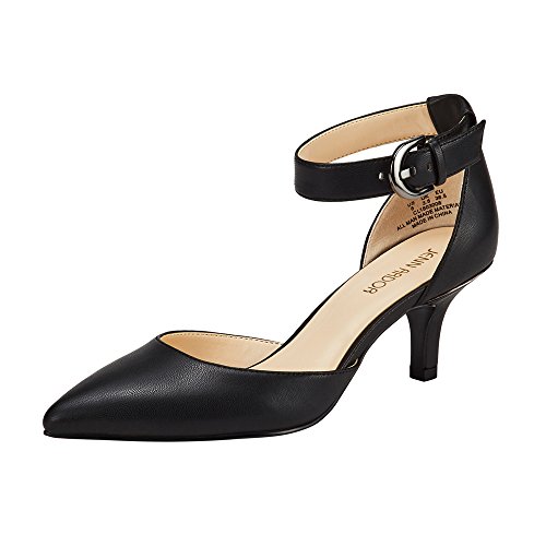 JENN ARDOR Women's Kitten Heel Pumps Ladies Closed Pointed Toe D'Orsay Ankle Strap Dress Stiletto