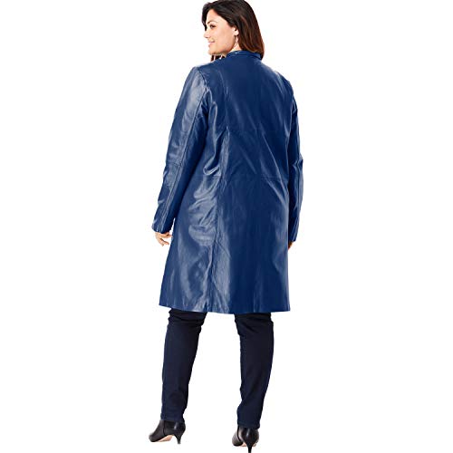 Jessica London Women's Plus Size Leather Swing Coat Leather Jacket - 12, Metallic Pewter Bronze - Image 6