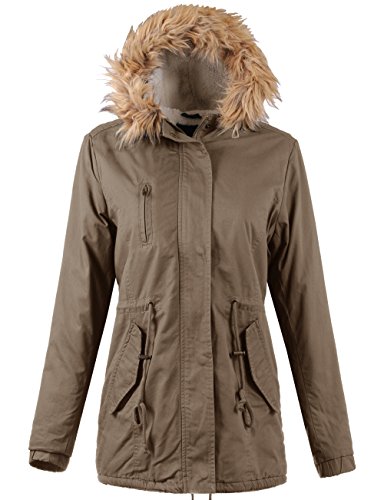 KOOLDO Womens Classic Anorak Jacket with Hood and Waist Drawstring