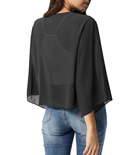 Kate Kasin Women Summer Cardigans Chiffon Loose Kimono Cardigan Capes Bolero Shrug - Image 3