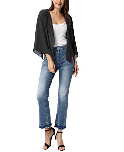 Kate Kasin Women Summer Cardigans Chiffon Loose Kimono Cardigan Capes Bolero Shrug - Image 7