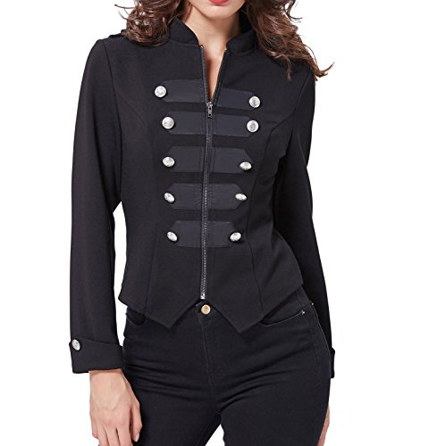 Kate Kasin Womens Victorian Steampunk Ringmaster Jacket Military Blazer - Image 3