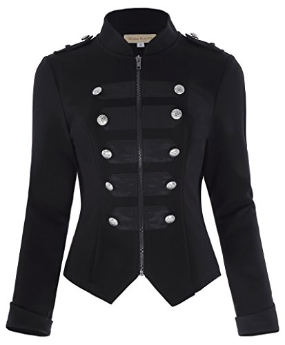 Kate Kasin Womens Victorian Steampunk Ringmaster Jacket Military Blazer