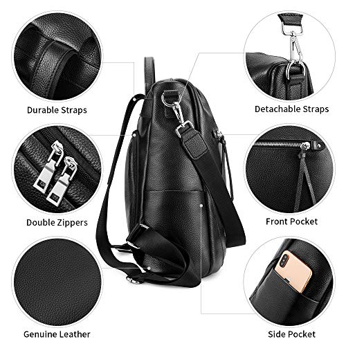 Kattee Backpack Purse Leather Anti-theft Rucksack Shoulder Bag Travel Bag for Women Large Daypack - Image 7