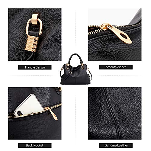 Kattee Women's Genuine Leather Purses and Handbags, Satchel Tote Shoulder Bag - Image 4