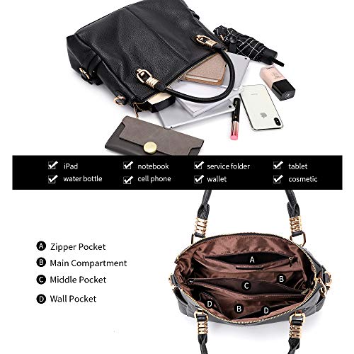 Kattee Women's Genuine Leather Purses and Handbags, Satchel Tote Shoulder Bag - Image 5