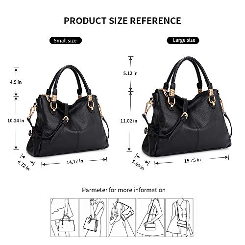 Kattee Women's Genuine Leather Purses and Handbags, Satchel Tote Shoulder Bag - Image 6
