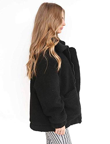 Kiss Me Womens Casual Faux Shearling Jacket Lapel Fleece Fuzzy Jacket Winter Oversized Outwear Jackets Shaggy Coat - Image 4