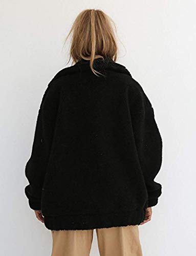 Kiss Me Womens Casual Faux Shearling Jacket Lapel Fleece Fuzzy Jacket Winter Oversized Outwear Jackets Shaggy Coat - Image 5
