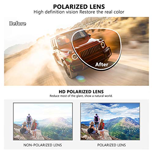 LIVHO Classic Aviator Sunglasses for Women Men Polarized,Metal Frame Mirror UV Lens Protection(Gold Cherry powder, 58) - Image 6