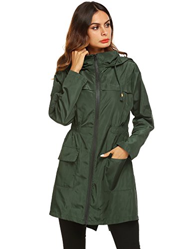 Lomon Women Waterproof Lightweight Rain Jacket Active Outdoor Hooded Raincoat - Image 4