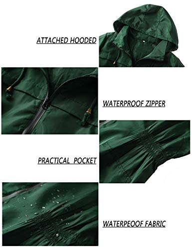 Lomon Women Waterproof Lightweight Rain Jacket Active Outdoor Hooded Raincoat - Image 7