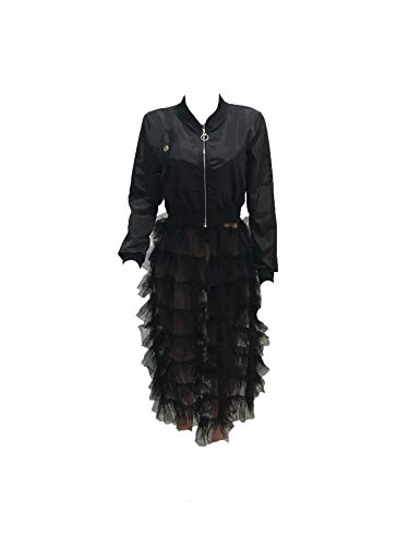 LROSEY Army Fatigue Jacket for women and Ruffle Bomber Trench Coat Dress - Image 4