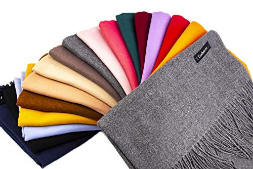 Lanzom® Women Soft Cashmere Blanket Scarf Tassel Solid Color Warm Shawl Scarf - Image 4