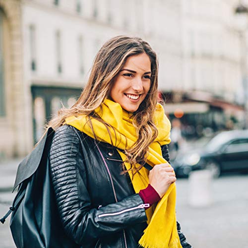 Lanzom® Women Soft Cashmere Blanket Scarf Tassel Solid Color Warm Shawl Scarf - Image 6