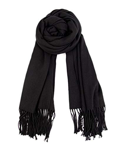 Lanzom® Women Soft Cashmere Blanket Scarf Tassel Solid Color Warm Shawl Scarf