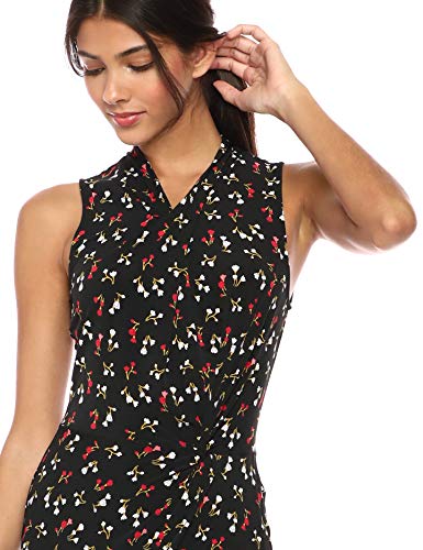 Lark & Ro Women's Sleeveless Crossover Twist Neck Faux Wrap Dress - Image 3