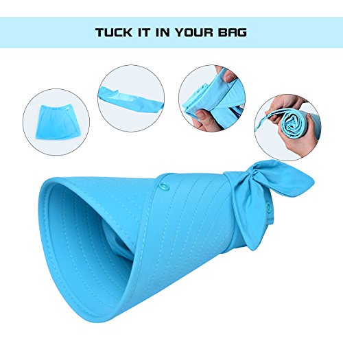 lenikis Women's UPF+50 Sun Visor Detachable Flap Hat Foldable Wide Brimmed UV Protection Face Mask Hat - Image 7