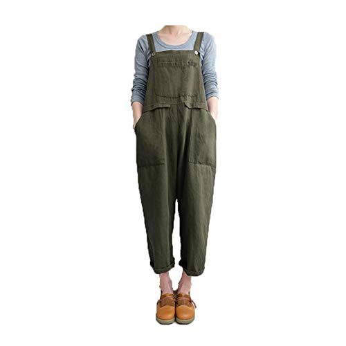 Lghxlxry Women's Casual Wide Leg Bib Overalls Baggy Harem Pants Rompers Jumpsuit with Pockets
